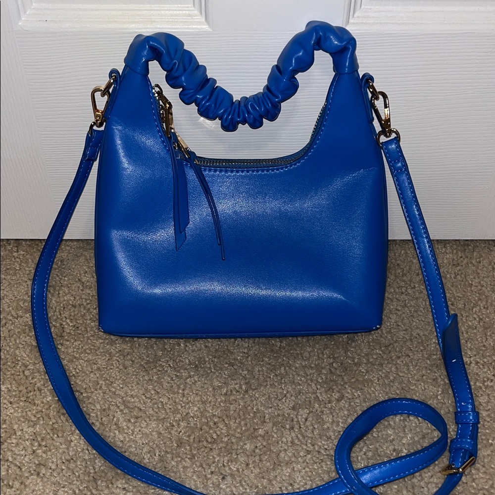 Urban Outfitters Blue and Gold Zippered Pouch
